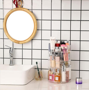 Rotating cosmetic storage box transparent desktop display rack – alternate view