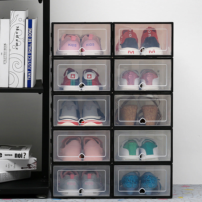 6-Piece Stackable Clear Shoe Box Set – 6 pcs pink