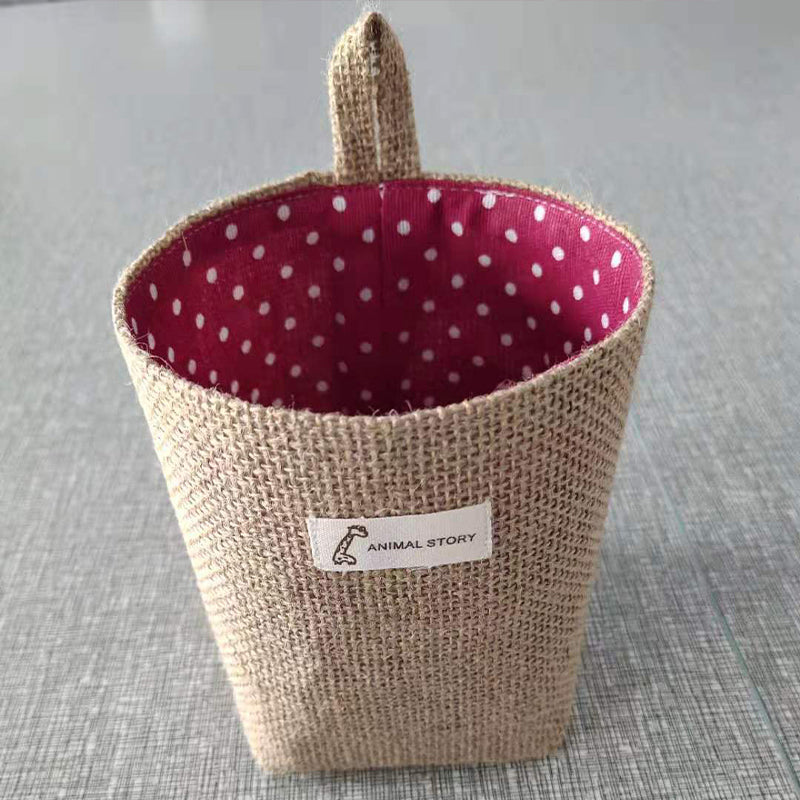 Cotton and Linen Storage Hanging Bag Wall Hanging Behind The Door – alternate view
