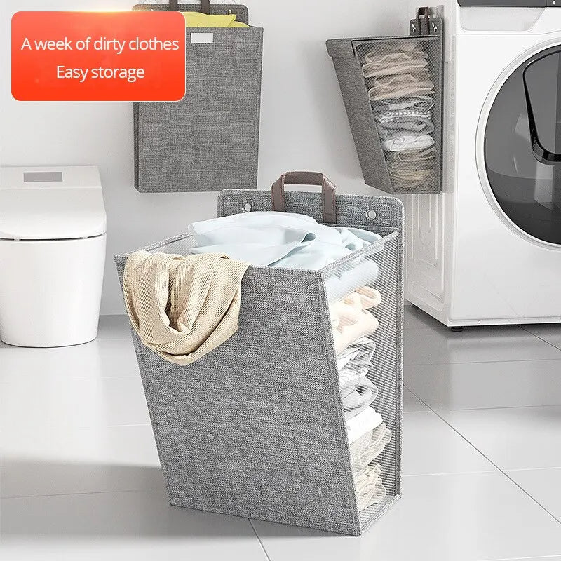 Dirty Clothes Basket Foldable Home Dormitory Multifunctional – Beige