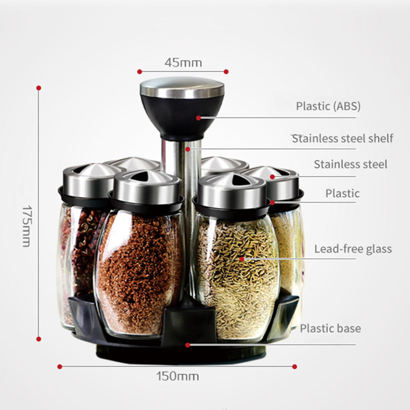 Rotating Glass Spice Jar Set – alternate view