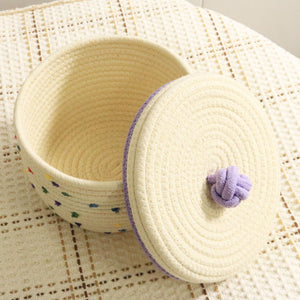 Creative desktop cosmetics storage woven basket – alternate view