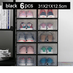 6-Piece Stackable Clear Shoe Box Set – 6 pcs white