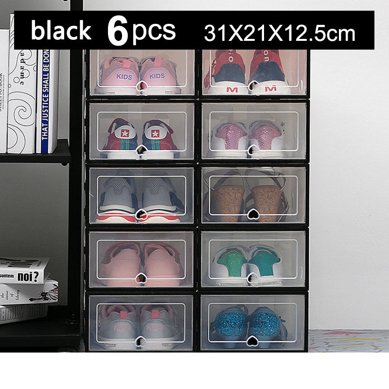 6-Piece Stackable Clear Shoe Box Set – 6 pcs white