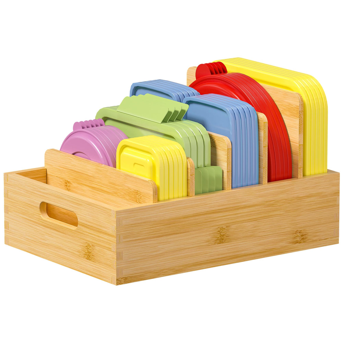 Bamboo-Lid Food Container Lid Organizer – alternate view