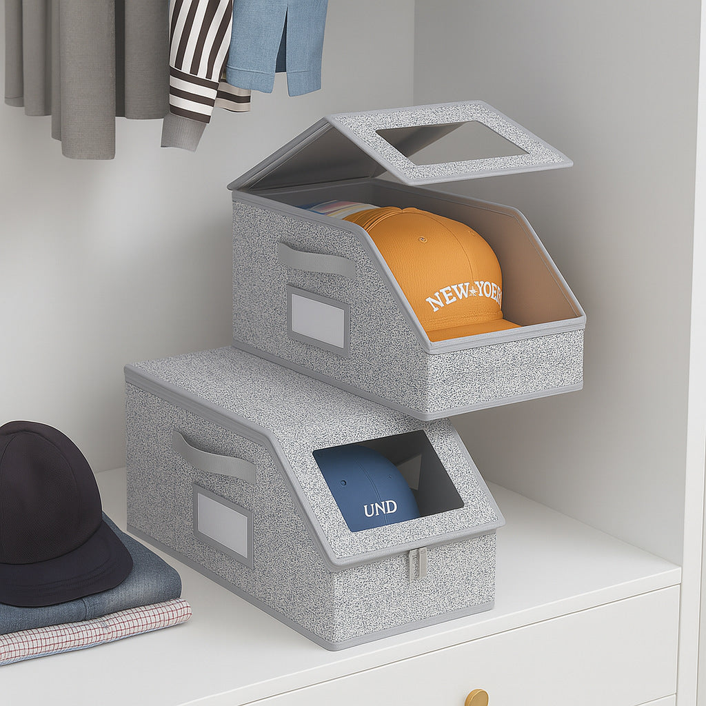 Zippered Hat Storage Box with Window – alternate view