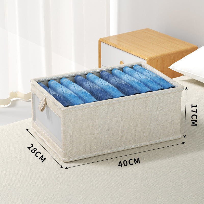 Visible foldable clothes storage box home wardrobe clothing storage – alternate view