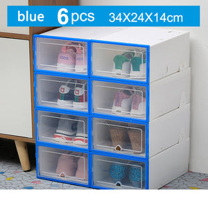 6-Piece Stackable Clear Shoe Box Set – 6 pcs Black