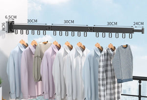 Retractable Cloth Drying Rack Folding Clothes Hanger Wall Mount – alternate view