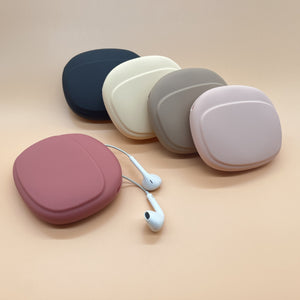 Silicone earphone cable bag Data cable storage case Silicone storage – green