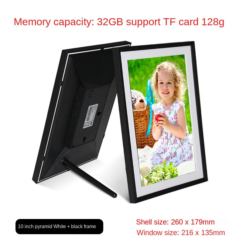 Wi-Fi Digital Photo Frame with 32GB Storage – 10-inch Classic White + Black Frame 32G