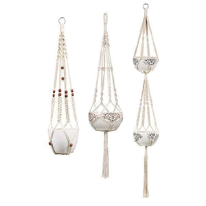 Macrame Plant Hanger Set Of 5 Indoor Wall Hanging Planter Basket – alternate view