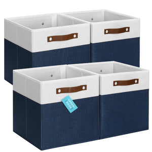 4-Piece Fabric Cube Storage Bin Set – alternate view