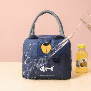 Portable Insulated Thermal Picnic Food Lunch Bag Box Cartoon Tote – Blue