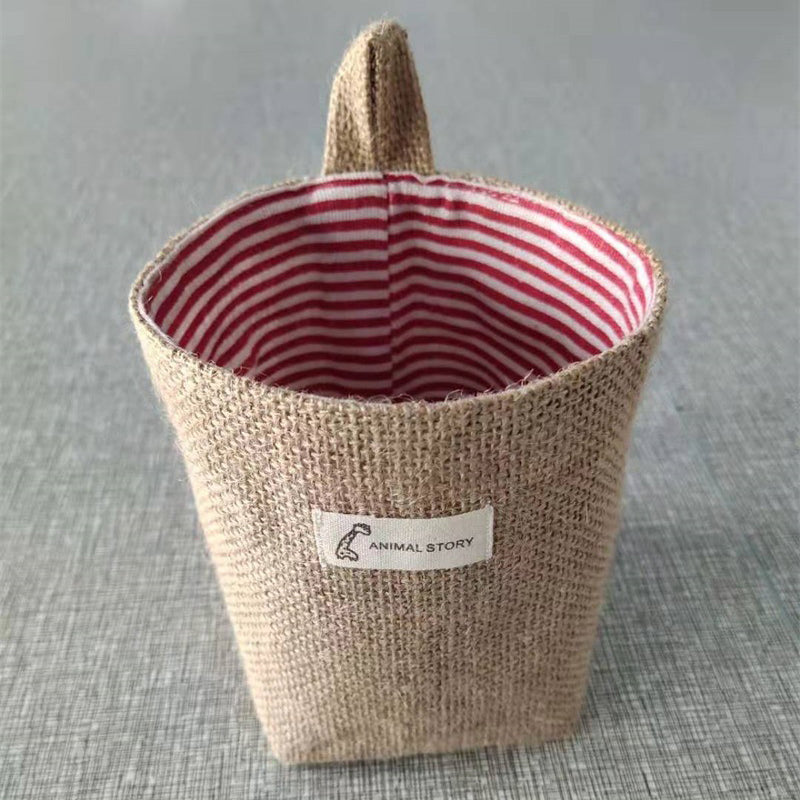 Cotton and Linen Storage Hanging Bag Wall Hanging Behind The Door – alternate view
