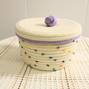 Creative desktop cosmetics storage woven basket – alternate view