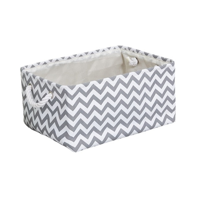 Foldable Canvas Cube Storage Bin with Handles – alternate view