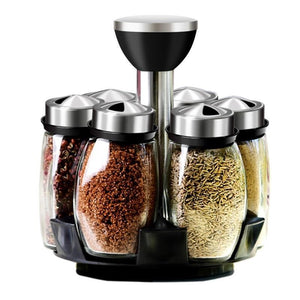 Rotating Glass Spice Jar Set – alternate view