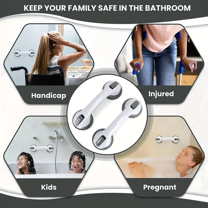 Suction-Cup Bathroom Safety Grab Bar