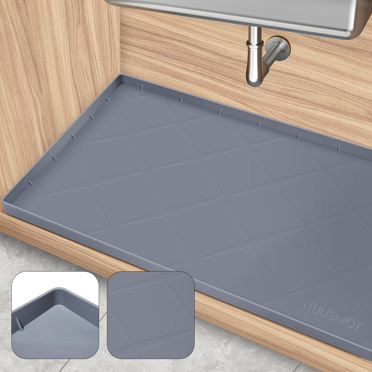 Waterproof Under-Sink Cabinet Mat – Gray