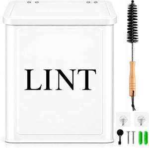 Magnetic Metal Lint Bin with Lid – Laundry Room Organizer