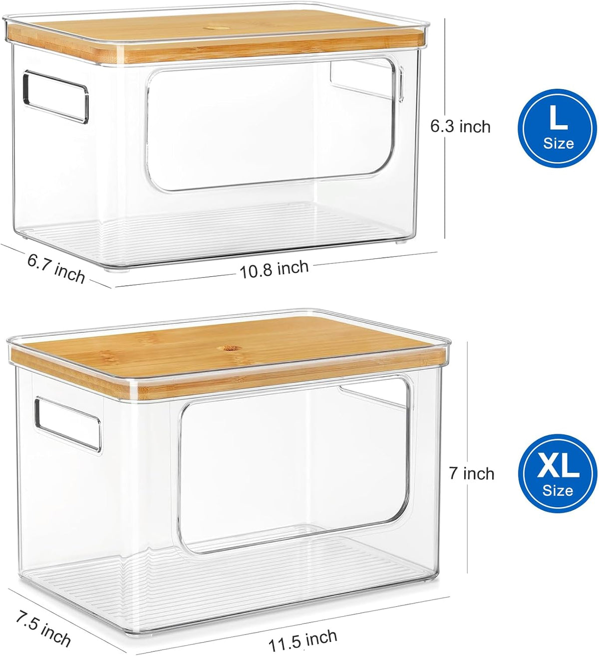 Stackable Trash Bag Dispenser & Storage Organizer with Bamboo Lid