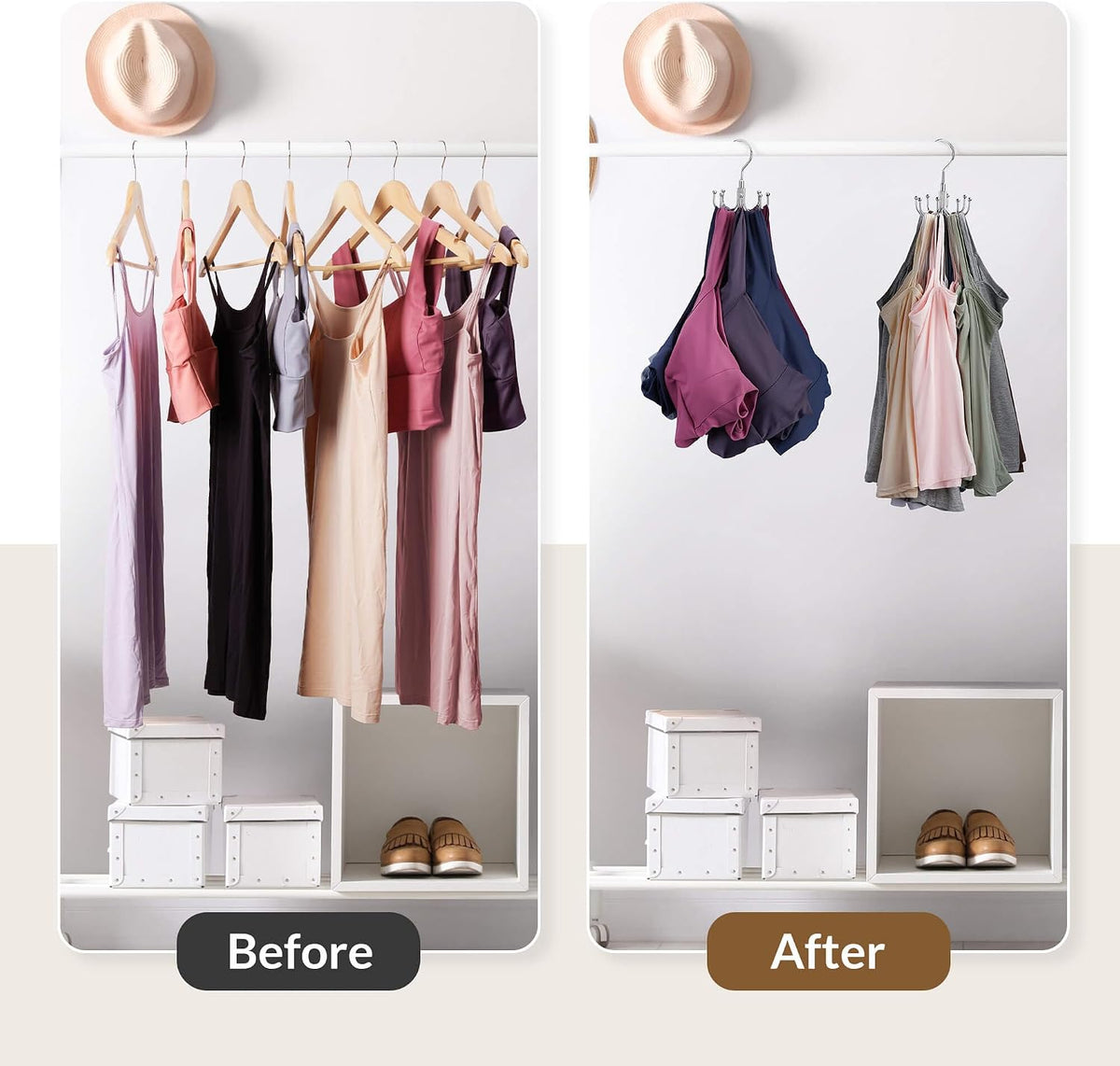 Rotating Tank Top & Bra Organizer Hanger – 8 Hooks