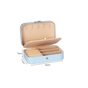 Portable jewelry storage box, large capacity jewelry rings – White