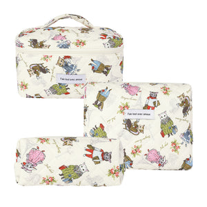Floral Quilted Travel Cosmetic Bag – Checkered flowers