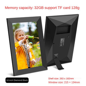 Wi-Fi Digital Photo Frame with 32GB Storage – 10-inch Diamond Edition White + Black Frame 32G