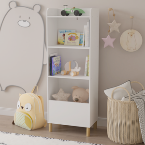 Kids 4-Tier Bookcase Children's Book Display Bookshelf Toy Storage – alternate view