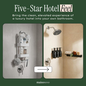 Black Wall-Mounted Shower Dispenser Set – 3 Refillable Bottles