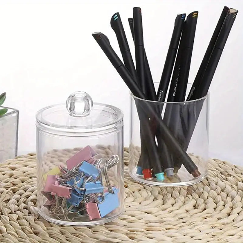 Clear Plastic Cotton Swab Holder and Bathroom Organizer – alternate view