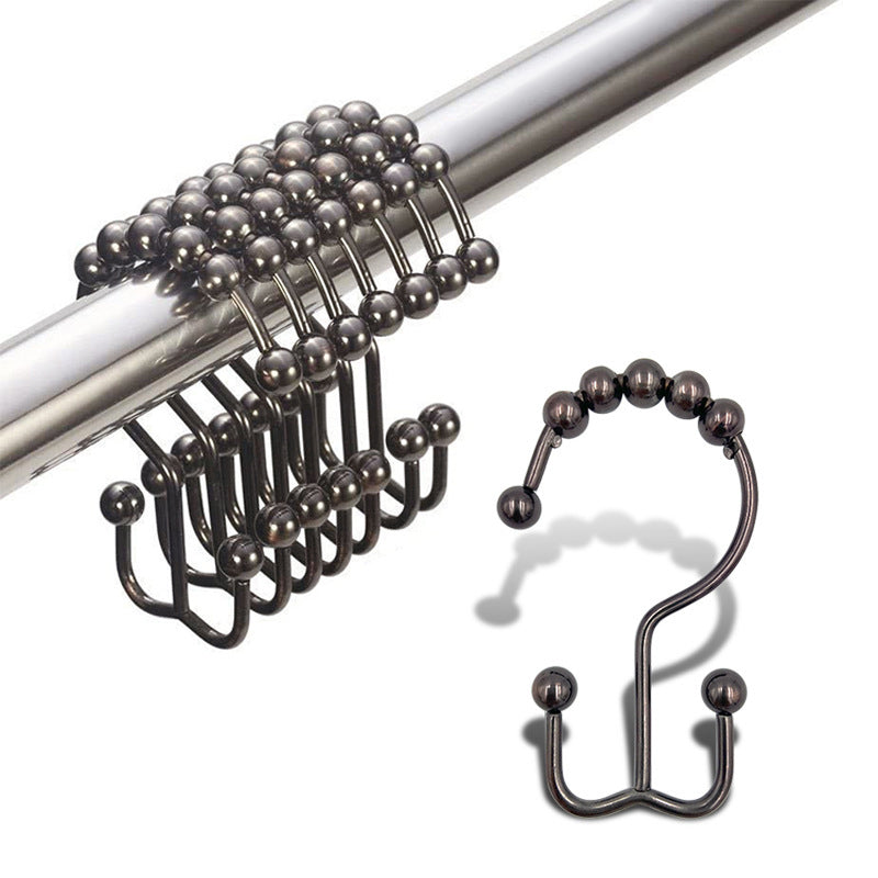 Stainless Steel Hook, Mountain Shaped Ball Curtain, Double Sided – Nickel Color