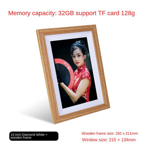 Wi-Fi Digital Photo Frame with 32GB Storage – 10-inch Pyramid Style White + Black Frame 32G