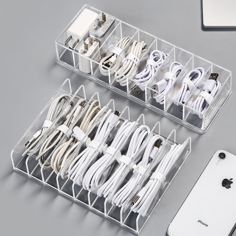 Data Cable Storage Box Transparent