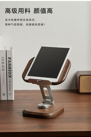 Adjustable Walnut Wood Tablet Stand – alternate view