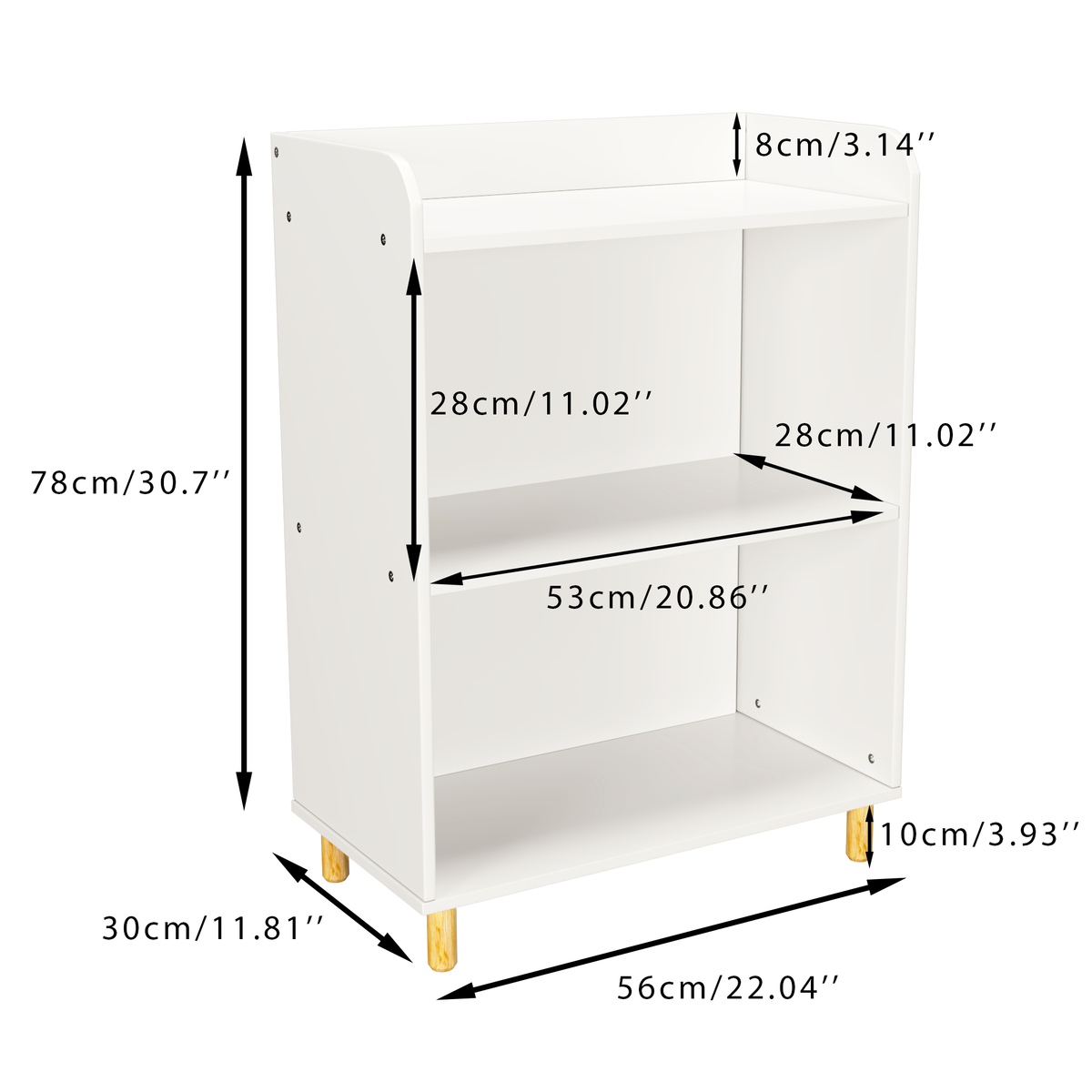 Kids 3-Tier Bookcase Children's Book Display Bookshelf Toy Storage – alternate view