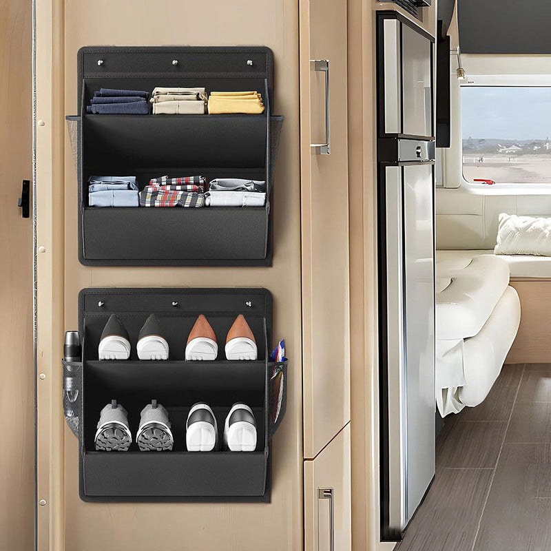 RV shoe storage (adhesive), over-door rack with deep pockets – for – Gray