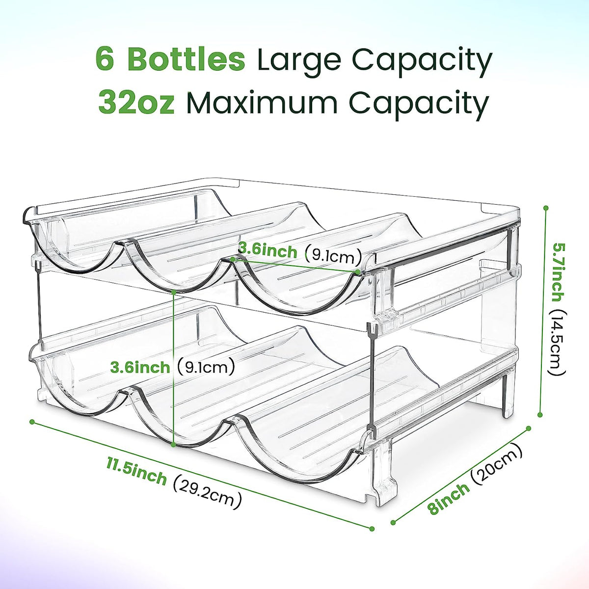 Maximize Your Space with Our Stackable Water Bottle Organizer – 2 Pack! Perfect for Cabinets!