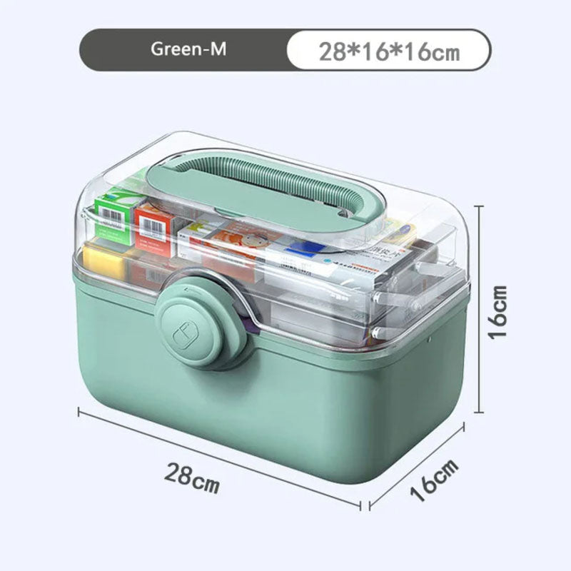 Large Capacity Family Medicine Organizer Box Portable First Aid Kit – alternate view