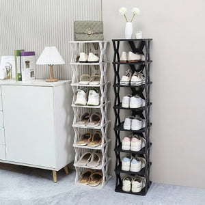 Stackable Plastic Shoe Rack – White