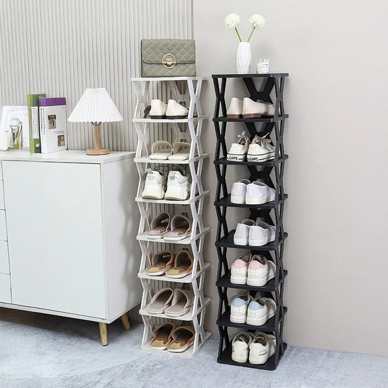 Stackable Plastic Shoe Rack – White