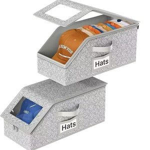 Zippered Hat Storage Box with Window – Storage Box