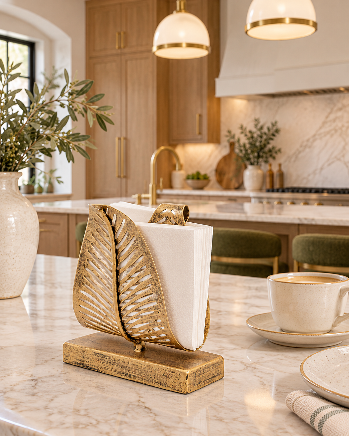 Gold Leaf Napkin Holder