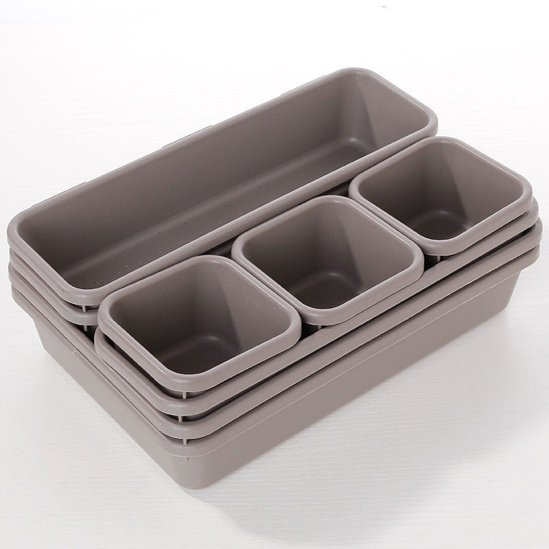 8-Piece Adjustable Drawer Organizer Tray Set – gray