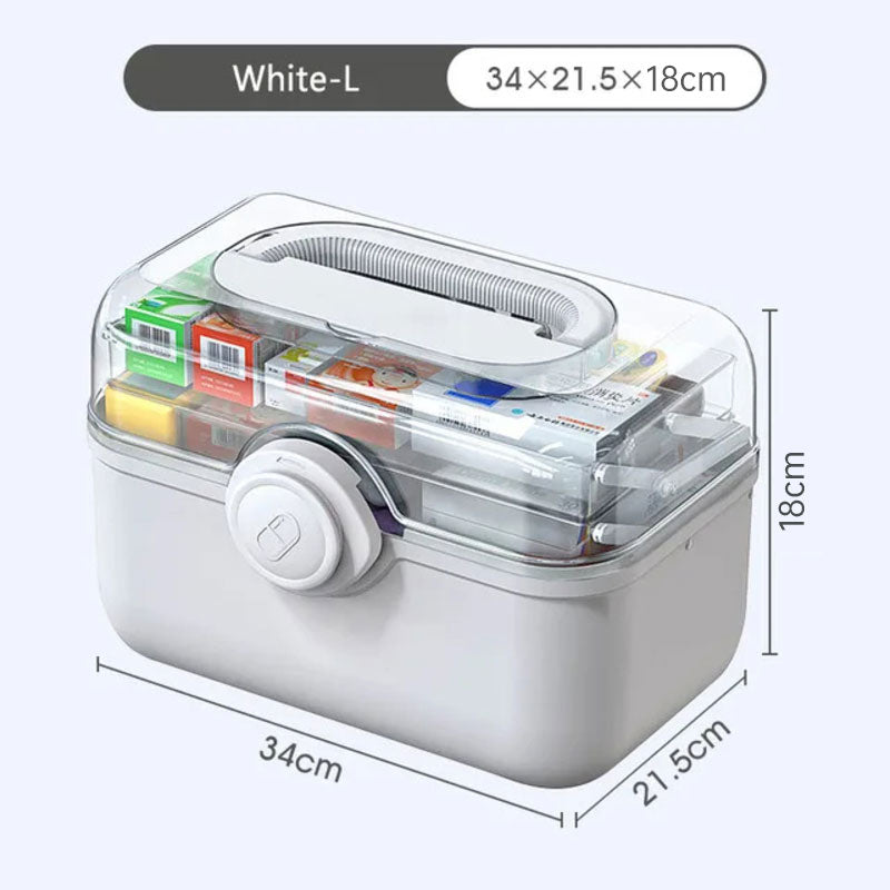 Large Capacity Family Medicine Organizer Box Portable First Aid Kit – alternate view