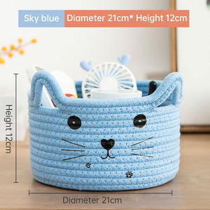 Handwoven Cotton Rope Storage Basket Dirty Clothes Basket Frame – alternate view