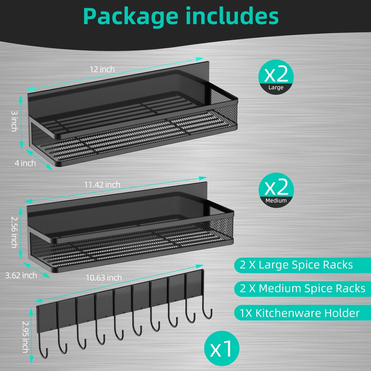 New Magnetic Shelf Moveable Magnetic Fridge Organizer Rack Seasoning – 5PCS