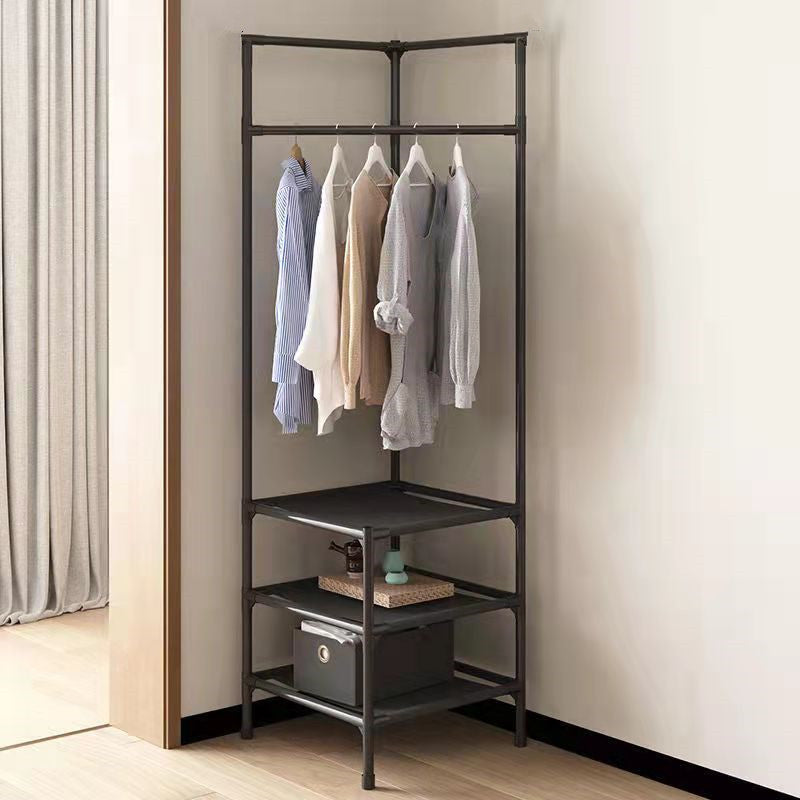 Corner clothes rack clothes rack triangle clothes rack bedroom – 2 layers